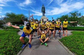 Grupo de amigos conclui desafio de atravessar o estado correndo