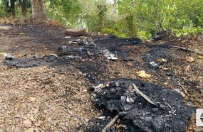 Motocicleta é destruída por incêndio em Herval d´Oeste