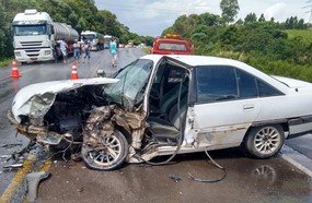 Motorista sofre fraturas em acidente na BR-282