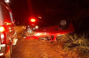 Jovem fica gravemente ferido após capotamento em Fraiburgo