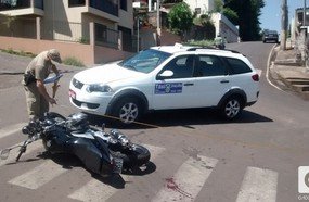Acidente deixa motociclista ferido em Herval d´Oeste