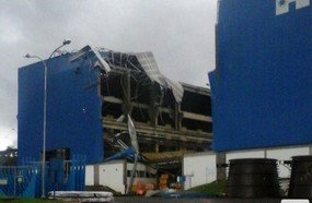 Vendaval atinge empresa no Distrito Industrial de Joaçaba