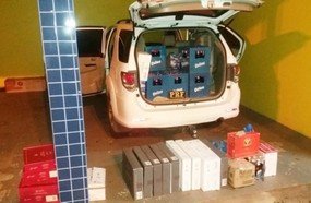 PRF apreende na BR-282 bebidas com entrada irregular no Brasil