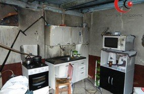 Incêndio em residência em Erval Velho