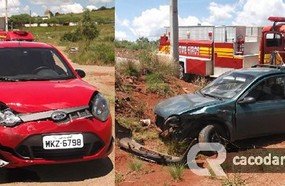 Veículo com placas de Herval d´Oeste se envolve em acidente de trânsito em Campos Novos