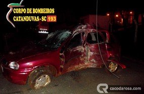 Acidente deixa duas pessoas gravemente feridas em Catanduvas