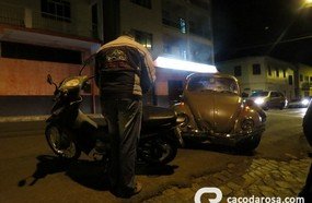 Choque entre Fusca e Biz em Herval d´Oeste