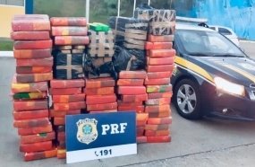Caminhão de Videira é apreendido com quase uma tonelada de maconha