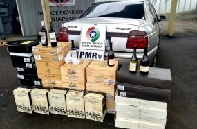 Polícia Rodoviária apreende vinhos importados na SC-480