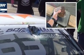 Pedra entra pelo para-brisa e por pouco não atinge piloto de Catanduvas