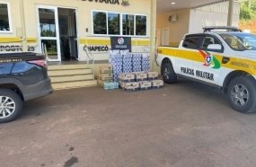 PM Rodoviária apreende bebidas contrabandeadas do Argentina