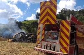 Ensiladeira é destruída por incêndio em Pinheiro Preto