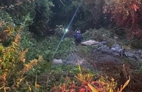 Três pessoas ficam feridas após caminhão despencar em ribanceira 