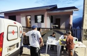 Carro do Teste Rápido realiza exames gratuitos em mais um bairro de Herval d´Oeste 