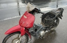 PM Rodoviária flagra motoneta sem condições de rodar na SC-370