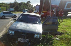 Adolescente fica ferida em colisão no trevão de Irani