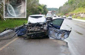 Velocímetro de veículo trava em 170 km/h após colisão na BR-153