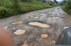 Moradores reclamam de situação da SC que dá acesso ao Thermas de Ouro