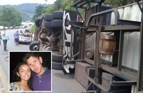 Casal de Campos Novos morre ao tombar carreta na BR-470