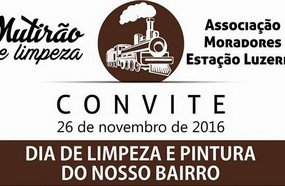 Mutirão de limpeza neste sábado na Estação Luzerna