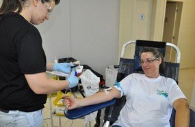 Colaboradores da Usina Machadinho doam sangue