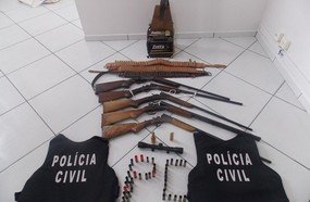 Policia prende três pessoas por posse de arma e caça ilegal