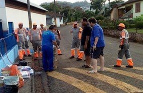 Mutirão de limpeza foi realizado na Estação Luzerna