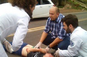 Jovem fica gravemente ferido ao ser atropelado em Joaçaba