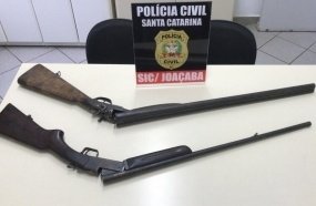 Polícia apreende espingardas após desentendimento entre locador e locatário
