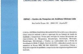 Cepac recebe certificação de qualidade
