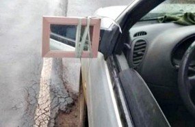 Polícia Militar flagra veículo com retrovisor improvisado