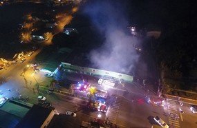 Incêndio de grandes proporções atinge ervateira em Vargeão