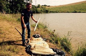 Polícia encontra explosivos roubados dentro de um lago